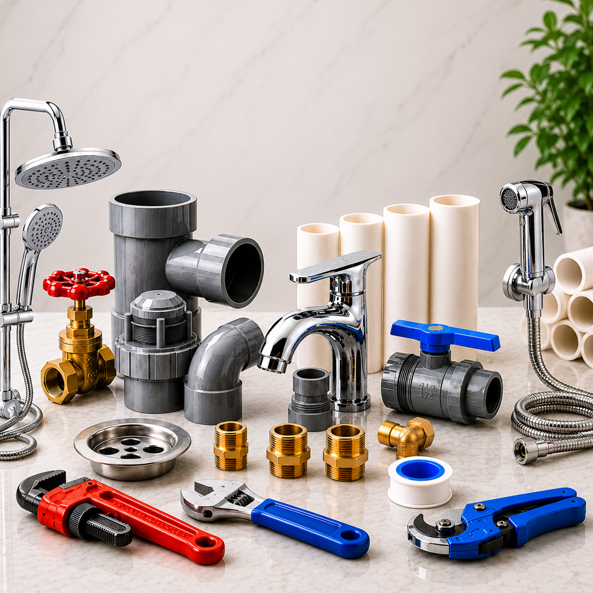 Bathroom Accessories & Plumbing Materials