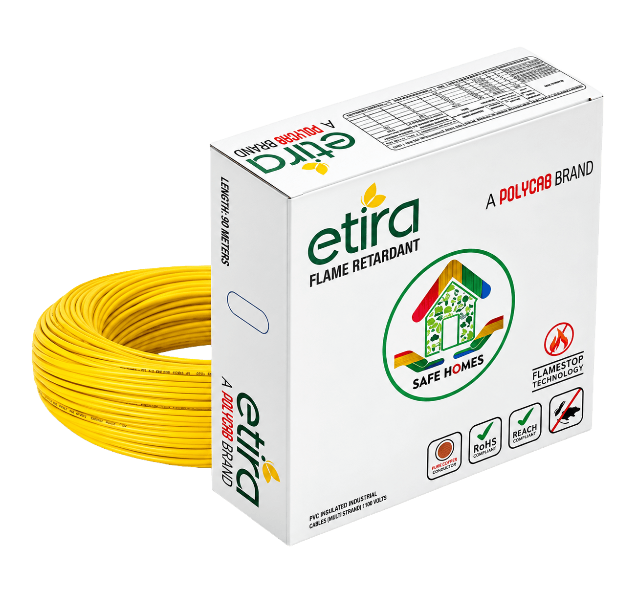 Polycab 1.5mm Yellow 100Mtr Bundle