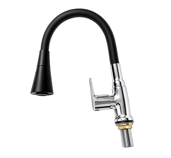 KIA Kitchen Sink Swan Neck Flexi Tap Black